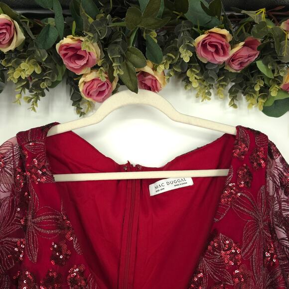 MAC DUGGAL 67541 Embellished Illusion Long Sleeve Dress Size 20W NWOT - Picture 3 of 12